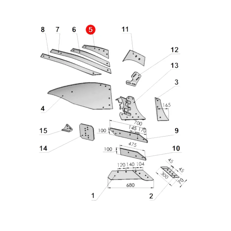 Unia - 1067/96-001/0 - Linkes Streichblech "A" XXL