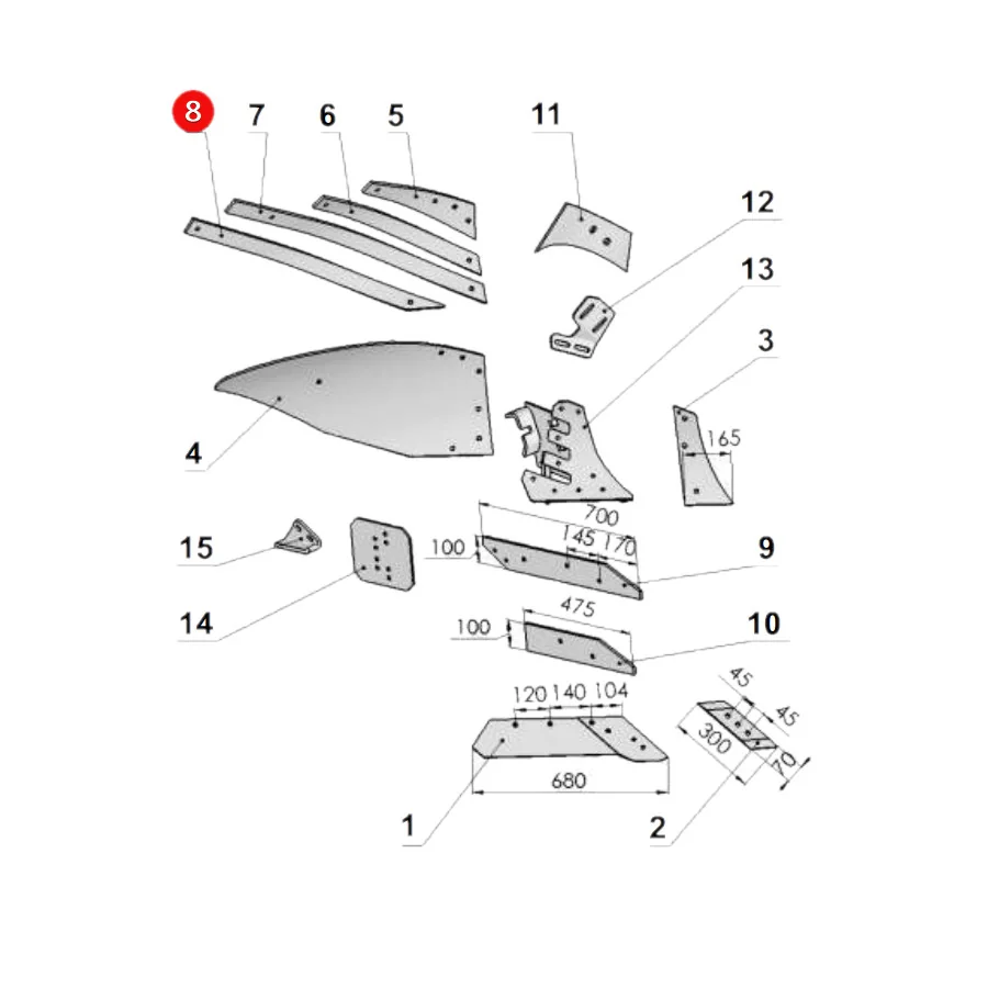 Unia - 1067960040 - Linkes Streichblech "D" XXL