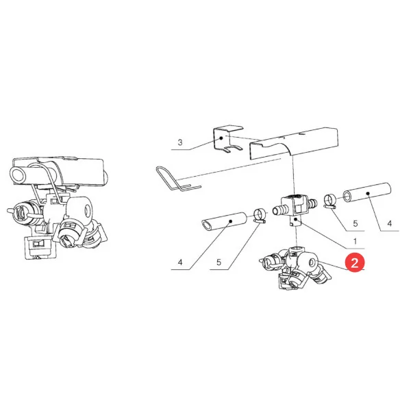 Unia - 6500405507022000A - 4-Wege-Durchgangsspritzdüse