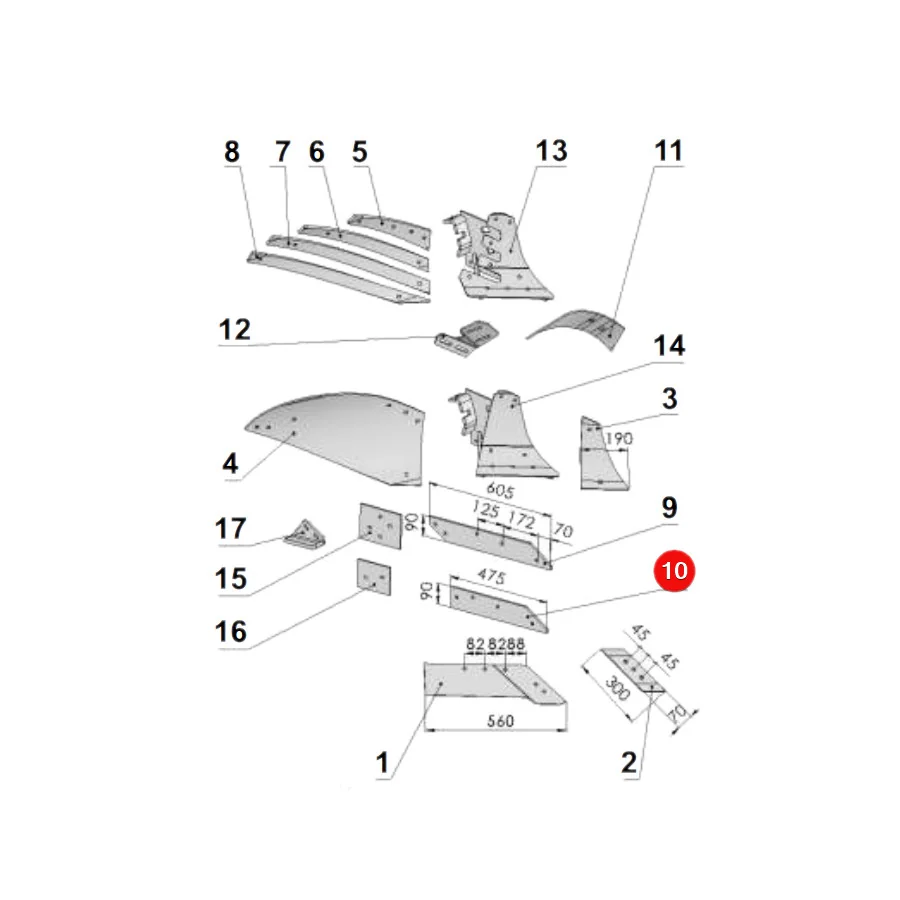 Unia - MA1116/71-002/0 - Kurzer rechter Läufer XL