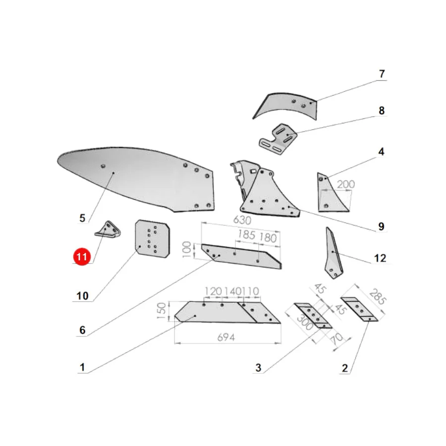 Unia - NBN69192426 - Pflugsohle, rechts