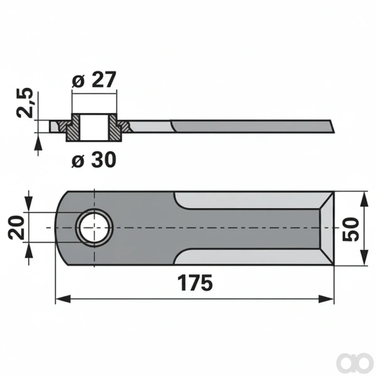Case IH - 00510117 - Messer Glatt Anstelle Von Case Prillinger