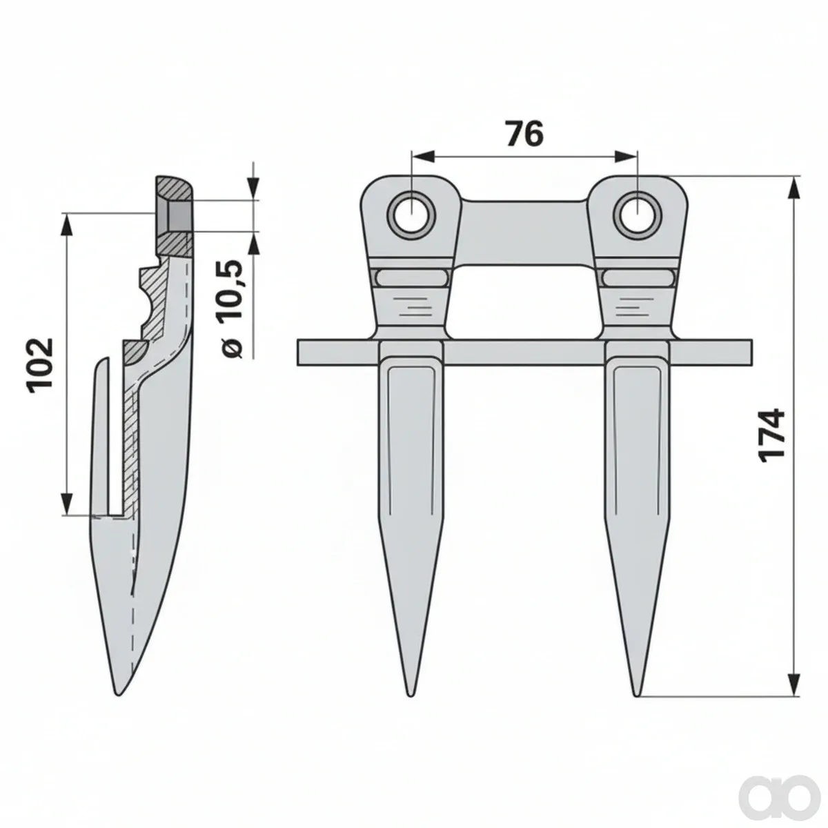 Case IH - 00510130 - Doppelfinger Anstelle Von Case Prillinger