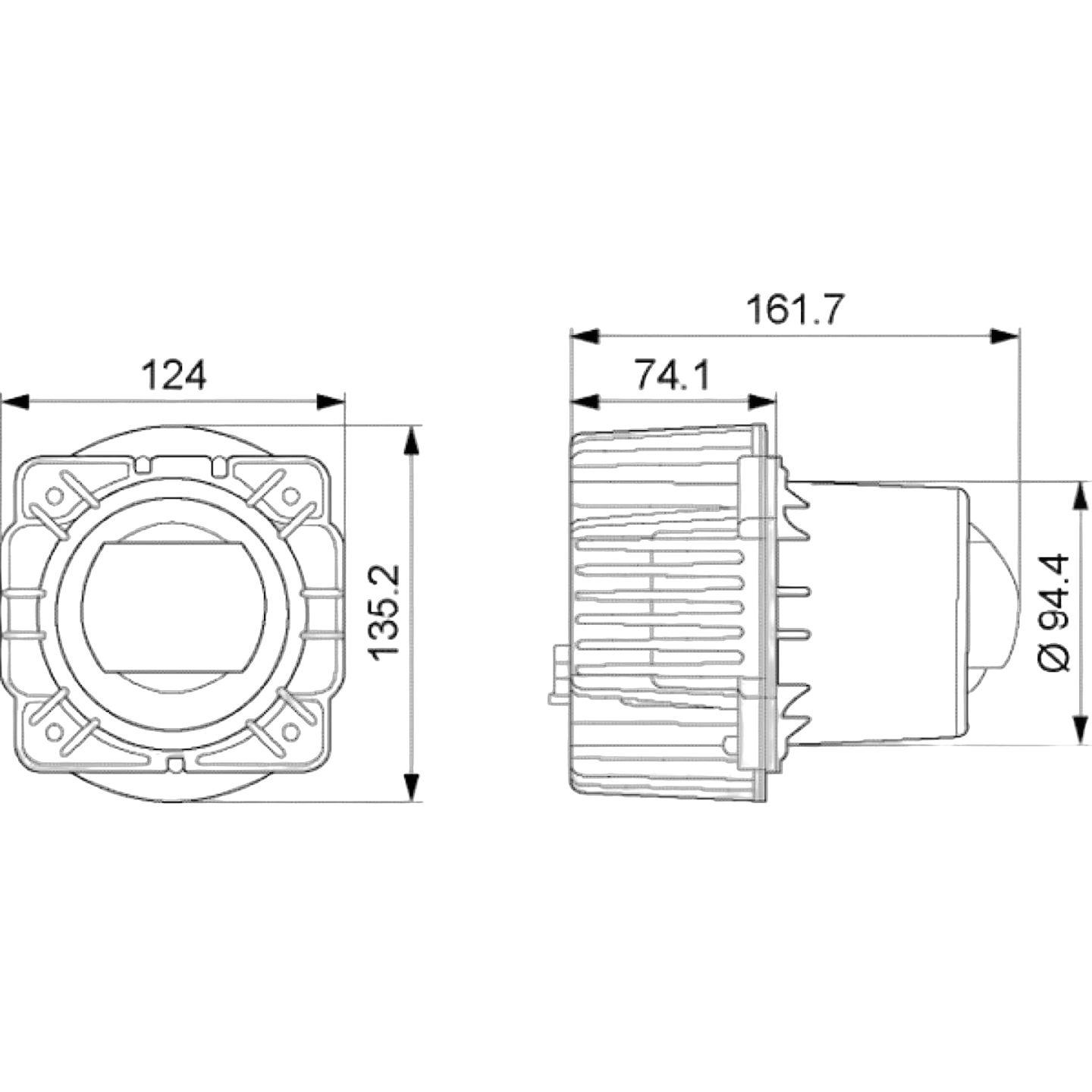 HELLA - 1AL 015 318-031 - LED-Scheinwerfereinsatz, Hauptscheinwerfer, 90mm Performance L4565, 12/24/9/33 – Vorne