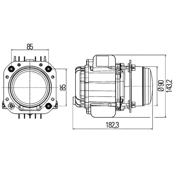 HELLA - 1BL 010 820-811 - DE/LED-Hauptscheinwerfer, 90mm Performance Bi-LED L70, 24V