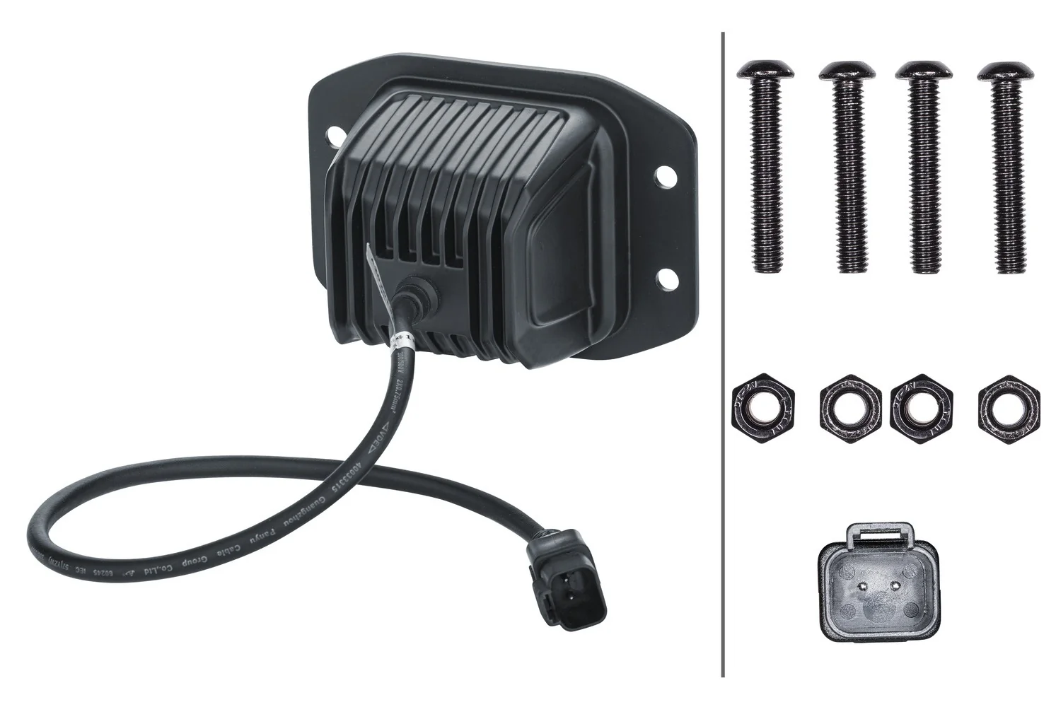 HELLA - 1FA 358 176-831 - LED-Fernscheinwerfer, Black Magic Edgeless Cube Kit 3.2", 12/24V, 3000lm