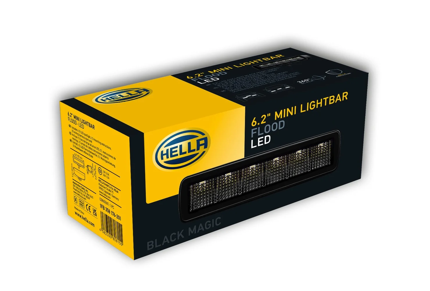 HELLA - 1FB 358 176-201 - LED-Fernscheinwerfer, Black Magic Edgeless Mini Lightbar 6.2", 12/24V, 2000lm