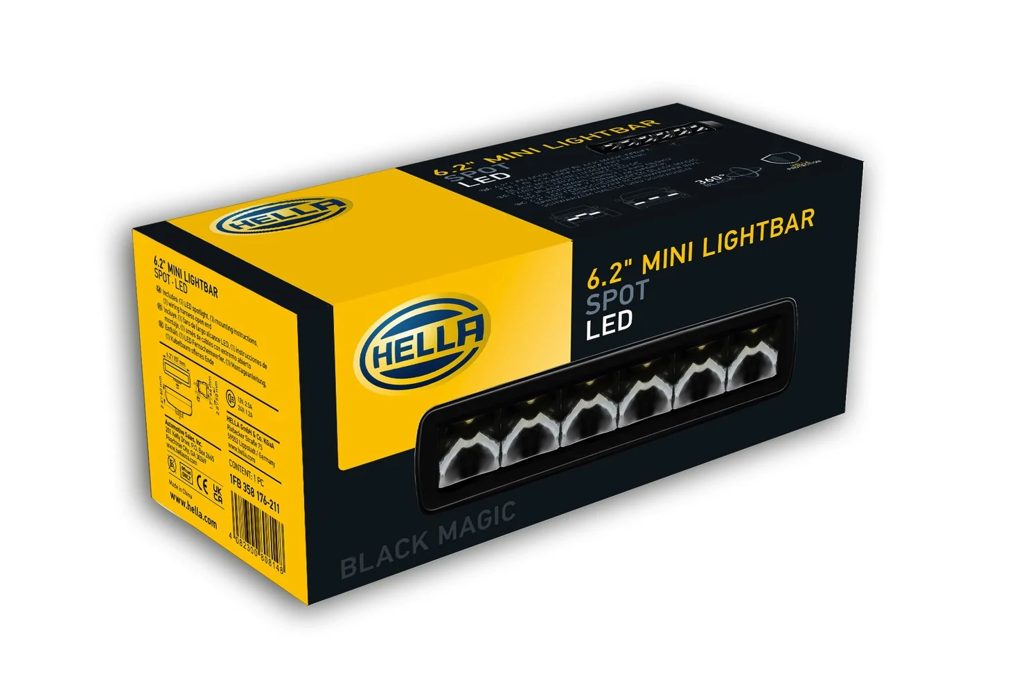 HELLA - 1FB 358 176-211 - LED-Fernscheinwerfer, Black Magic Edgeless Mini Lightbar 6.2", 12/24V, 2000lm