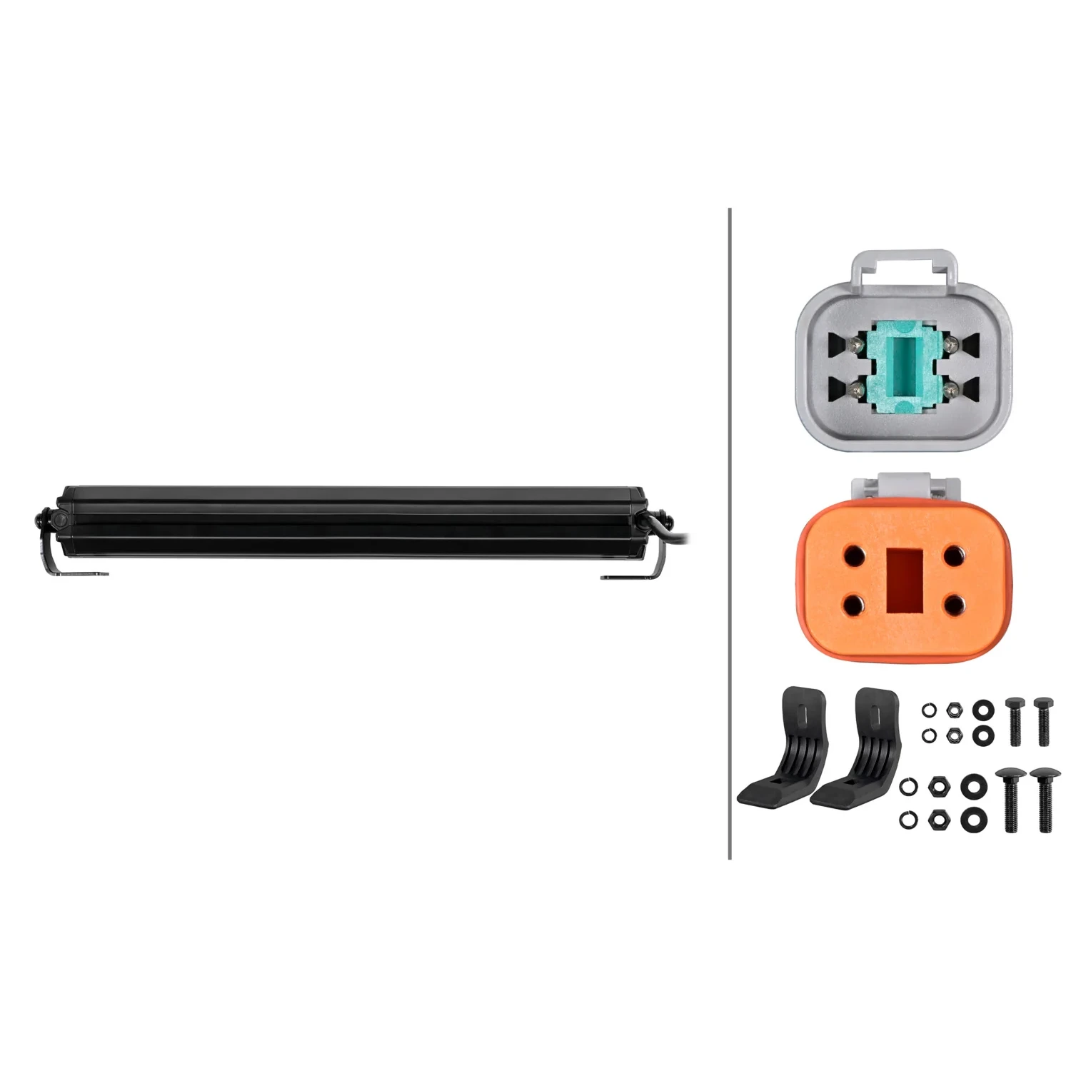 HELLA - 1FE 357 666-021 - LED-Lightbar, LBE 2 490, 12/24V, weiß/gelb (amber), 4600lm – Vorne