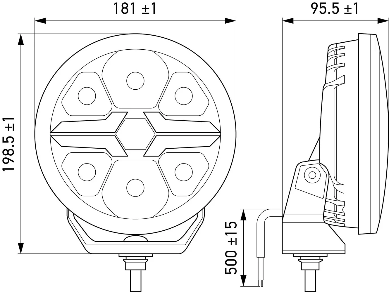 HELLA - 1FJ 357 198-001 - LED-Fernscheinwerfer, Blade Chrom 7", 12/24V, weiß, 1670lm
