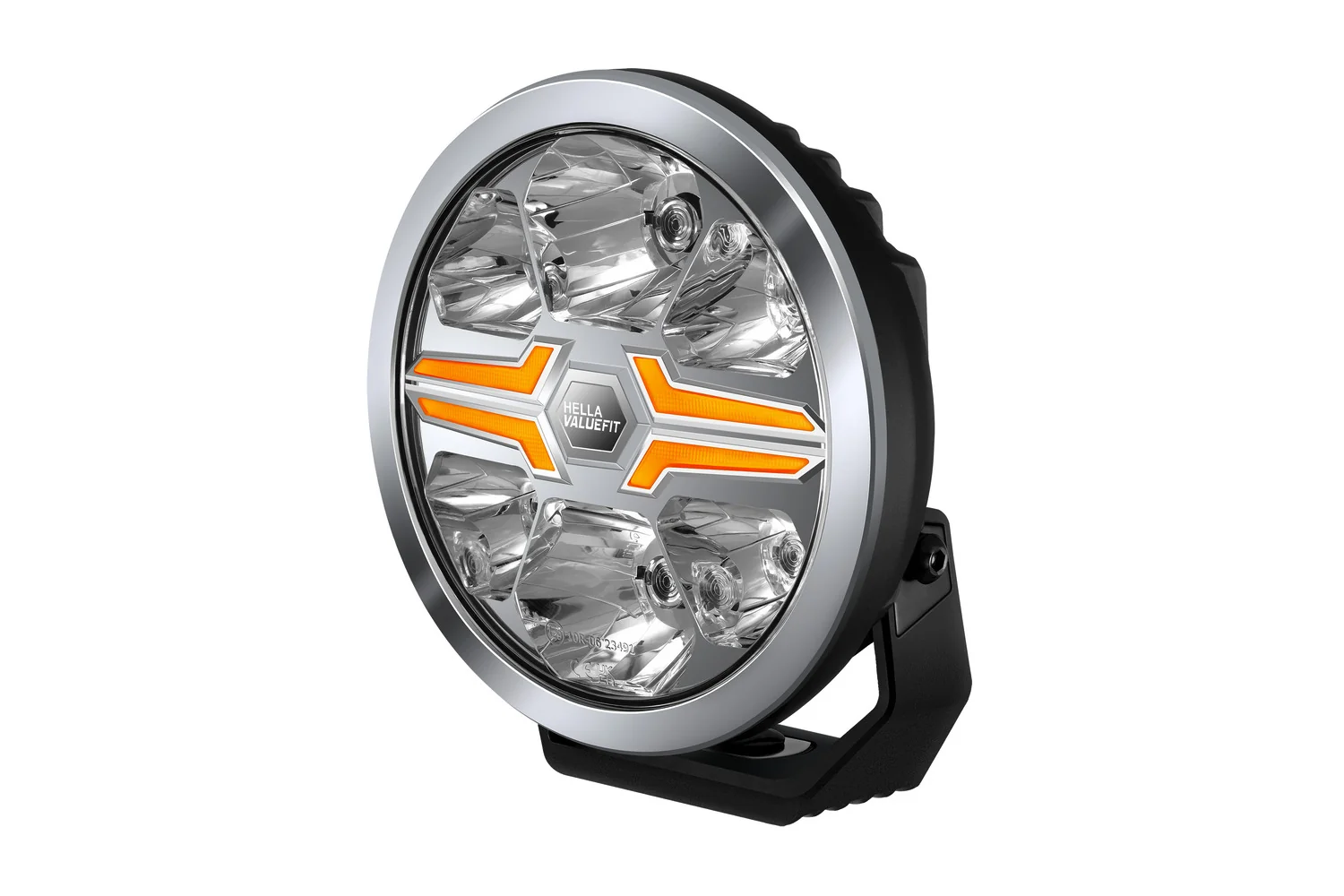 HELLA - 1FJ 357 198-021 - LED-Fernscheinwerfer, Blade Chrom 7", 12/24V, weiß/gelb (amber), 1670lm