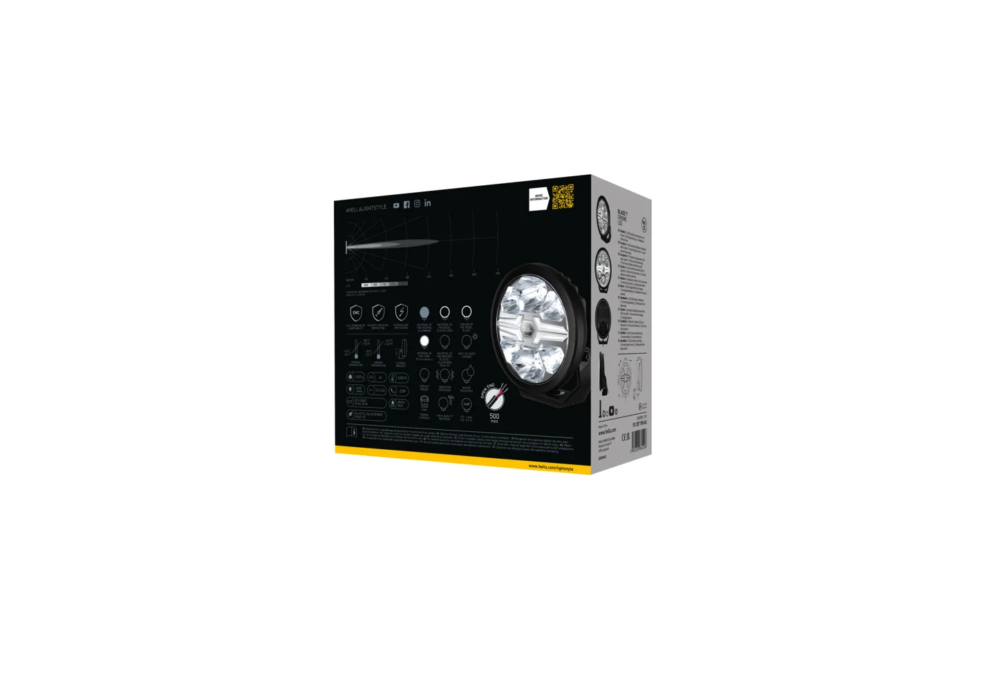HELLA - 1FJ 357 198-041 - LED-Fernscheinwerfer, Blade Black 7", 12/24V, weiß, 1670lm