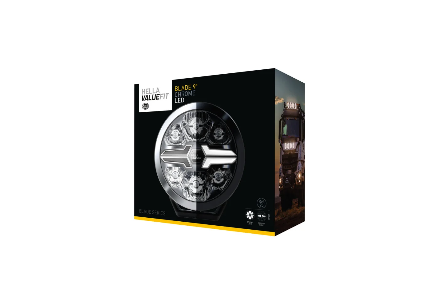 HELLA - 1FJ 357 199-001 - LED-Fernscheinwerfer, Blade Chrome 9", 12/24V, weiß, 1700lm