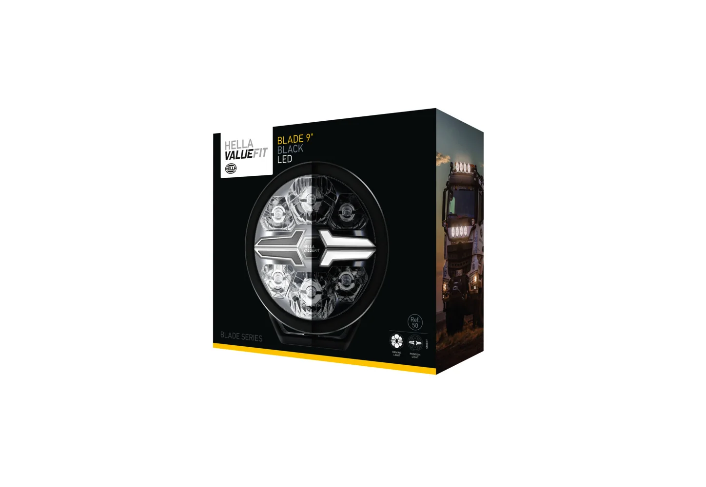 HELLA - 1FJ 357 199-051 - LED-Fernscheinwerfer, Blade Black  9", 12/24V, weiß, 1550lm