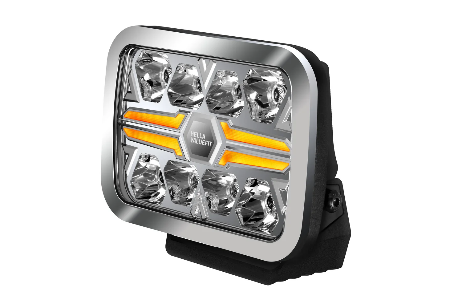 HELLA - 1FJ 357 199-081 - LED-Fernscheinwerfer, Blade Chrome RE 9", 12/24V, weiß/gelb (amber), 2600lm