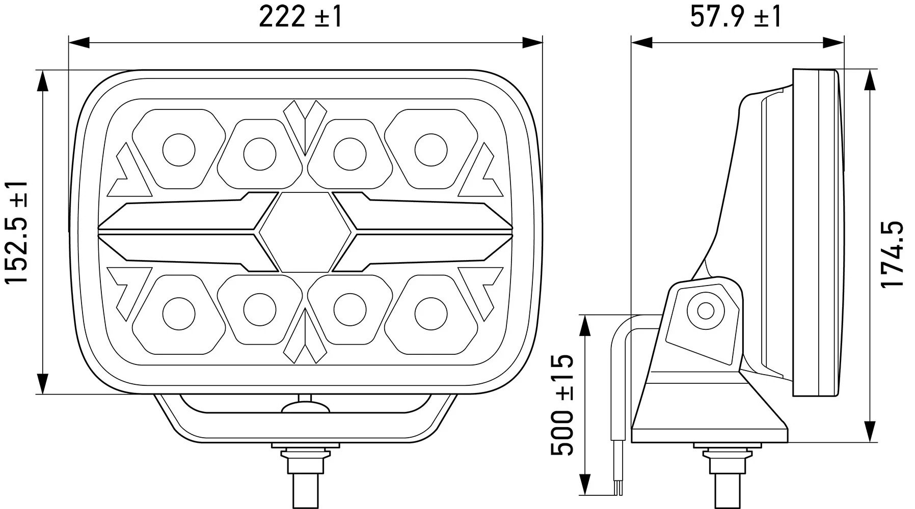 HELLA - 1FJ 357 199-081 - LED-Fernscheinwerfer, Blade Chrome RE 9", 12/24V, weiß/gelb (amber), 2600lm