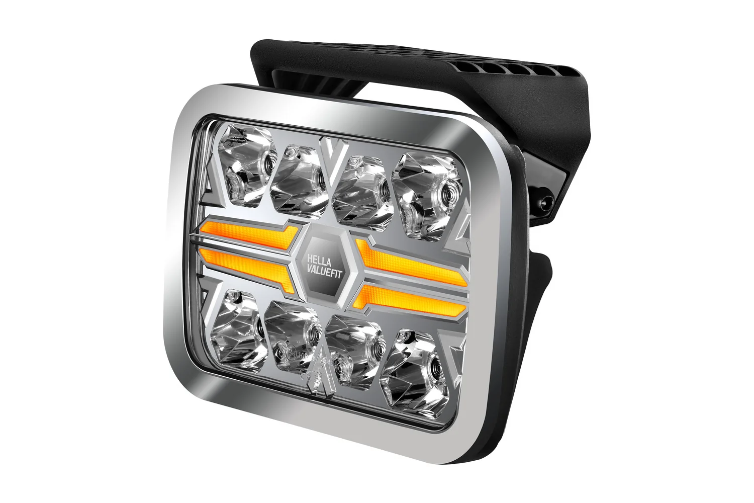 HELLA - 1FJ 357 199-091 - LED-Fernscheinwerfer, Blade Chrome RE 9", 12/24V, weiß/gelb (amber), 2600lm
