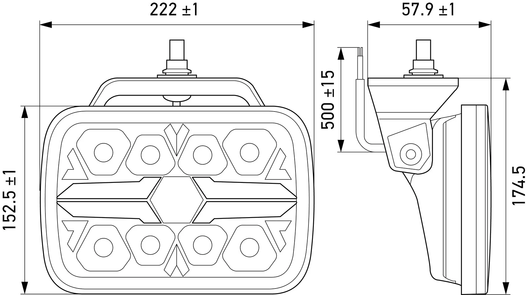HELLA - 1FJ 357 199-091 - LED-Fernscheinwerfer, Blade Chrome RE 9", 12/24V, weiß/gelb (amber), 2600lm