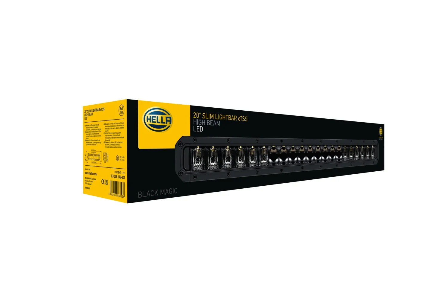 HELLA - 1FJ 358 196-301 - LED-Fernscheinwerfer, Black Magic Tough Lightbar 20", 12/24V, 3910lm