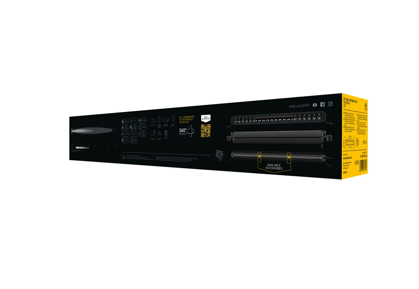 HELLA - 1FJ 358 196-301 - LED-Fernscheinwerfer, Black Magic Tough Lightbar 20", 12/24V, 3910lm