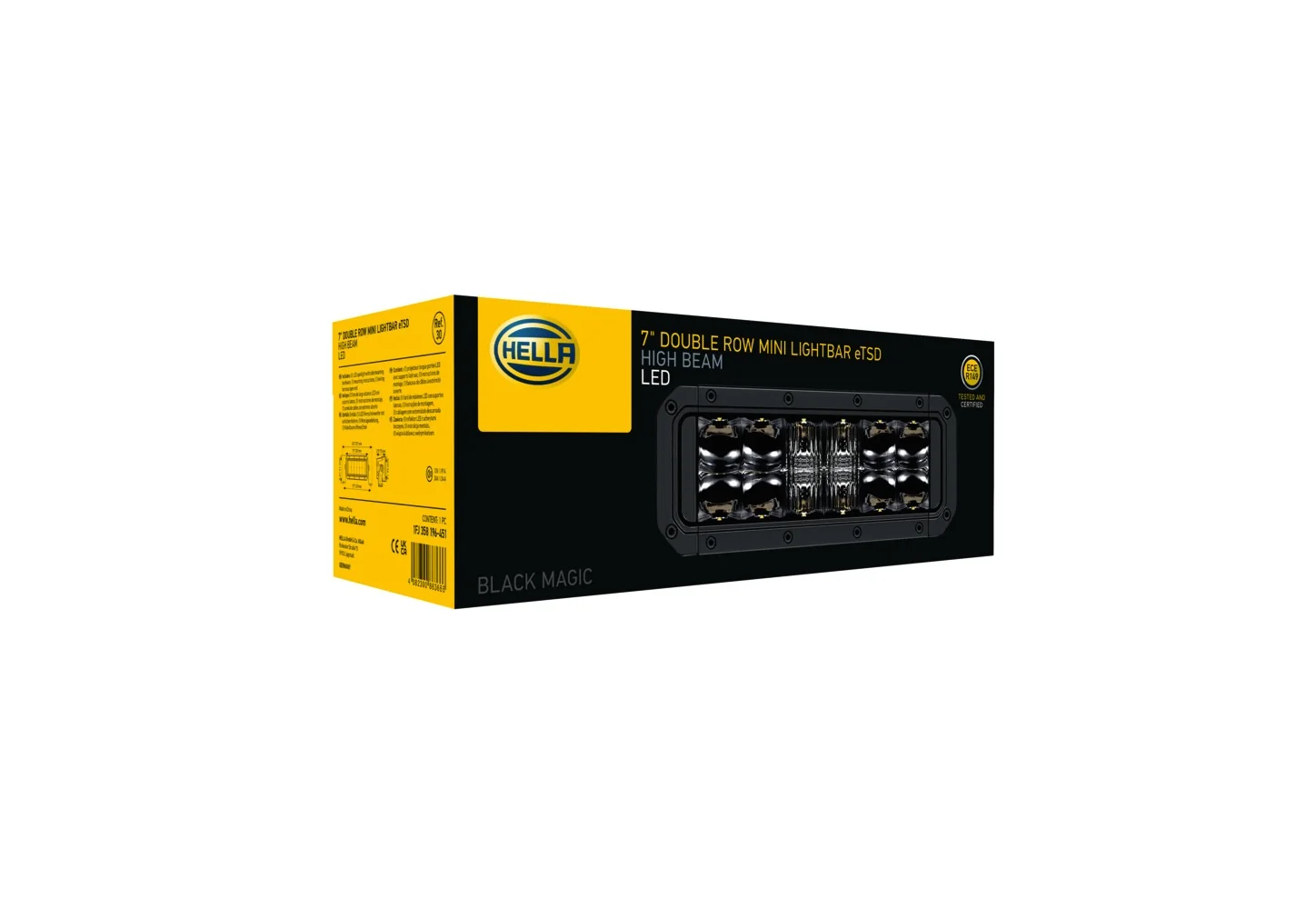 HELLA - 1FJ 358 196-451 - LED-Fernscheinwerfer, Black Magic Tough Mini Lightbar 7", 12/24V, 2100lm
