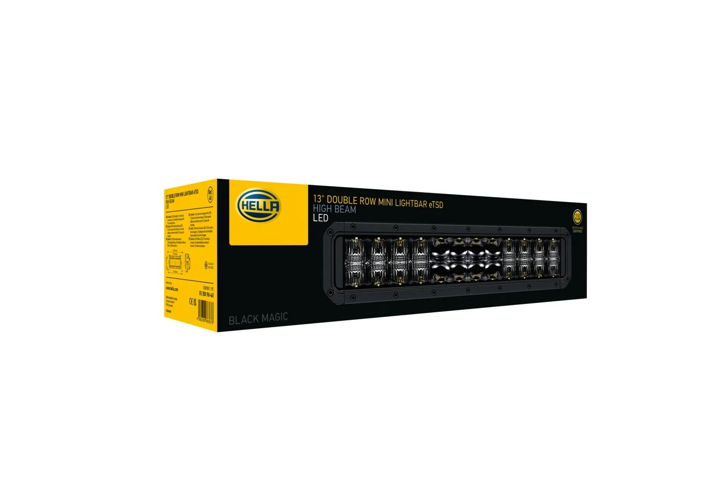 HELLA - 1FJ 358 196-461 - LED-Fernscheinwerfer, Black Magic Tough Mini Lightbar 13", 12/24V, 3800lm