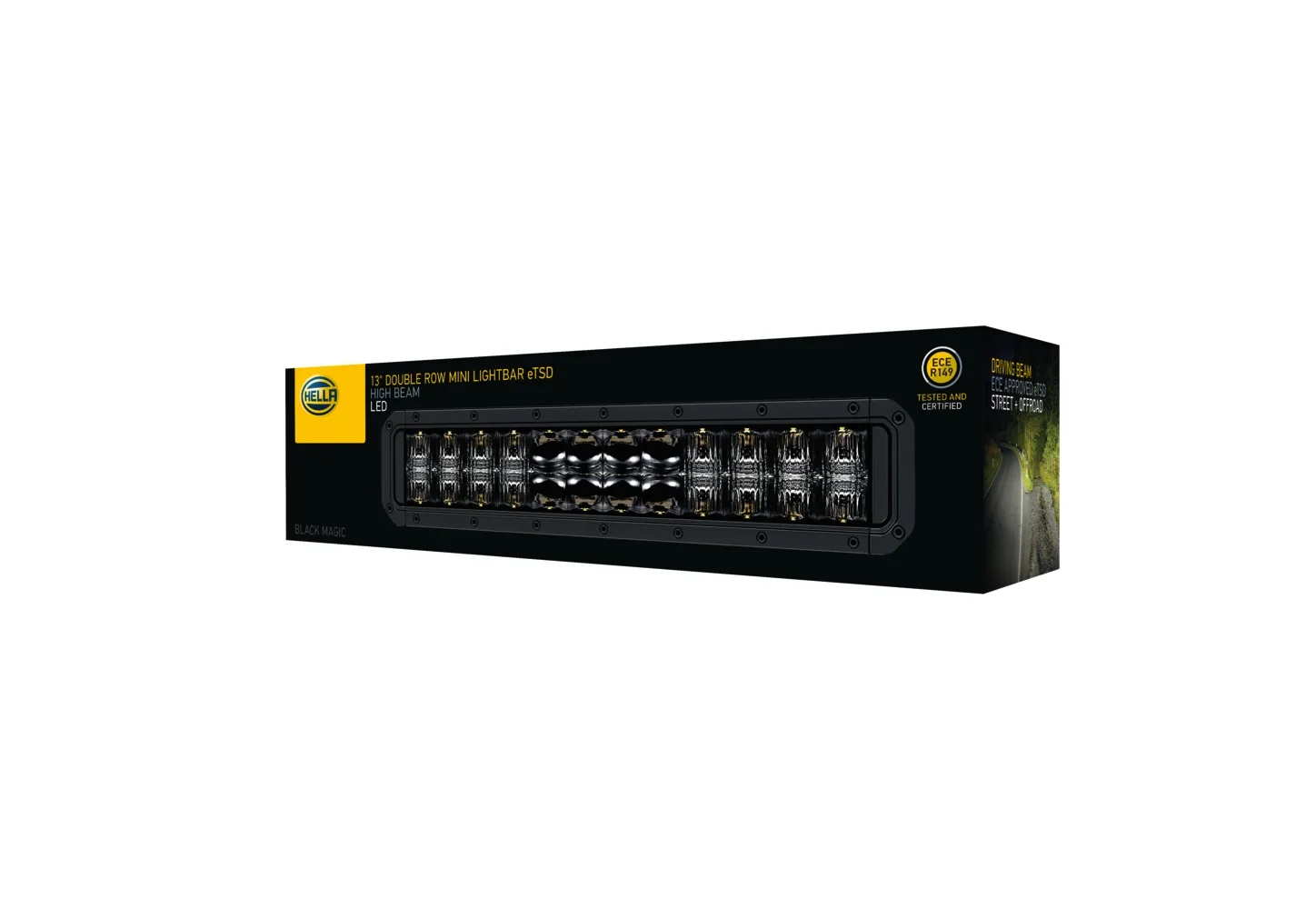 HELLA - 1FJ 358 196-461 - LED-Fernscheinwerfer, Black Magic Tough Mini Lightbar 13", 12/24V, 3800lm