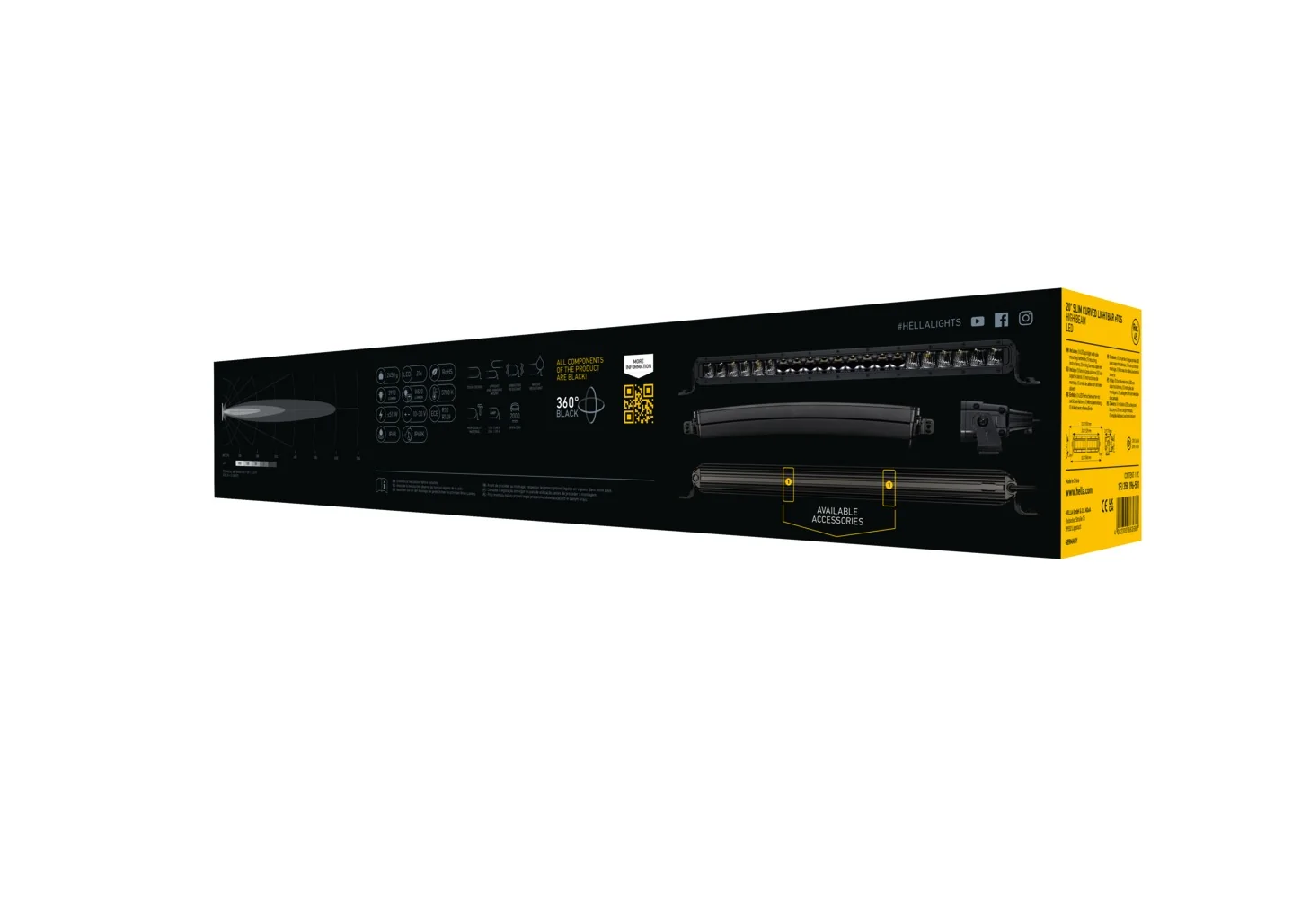 HELLA - 1FJ 358 196-501 - LED-Fernscheinwerfer, Black Magic Tough Lightbar 20", 12/24V, 3910lm