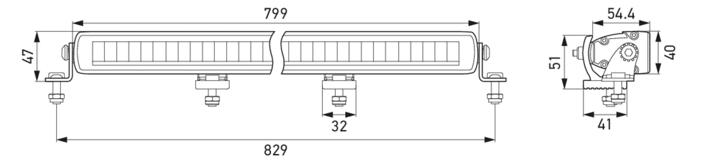 HELLA - 1FJ 358 236-011 - Lightbar, Black Magic Edgeless Pro, 12/24V, gelb (amber)/weiß, 5417lm