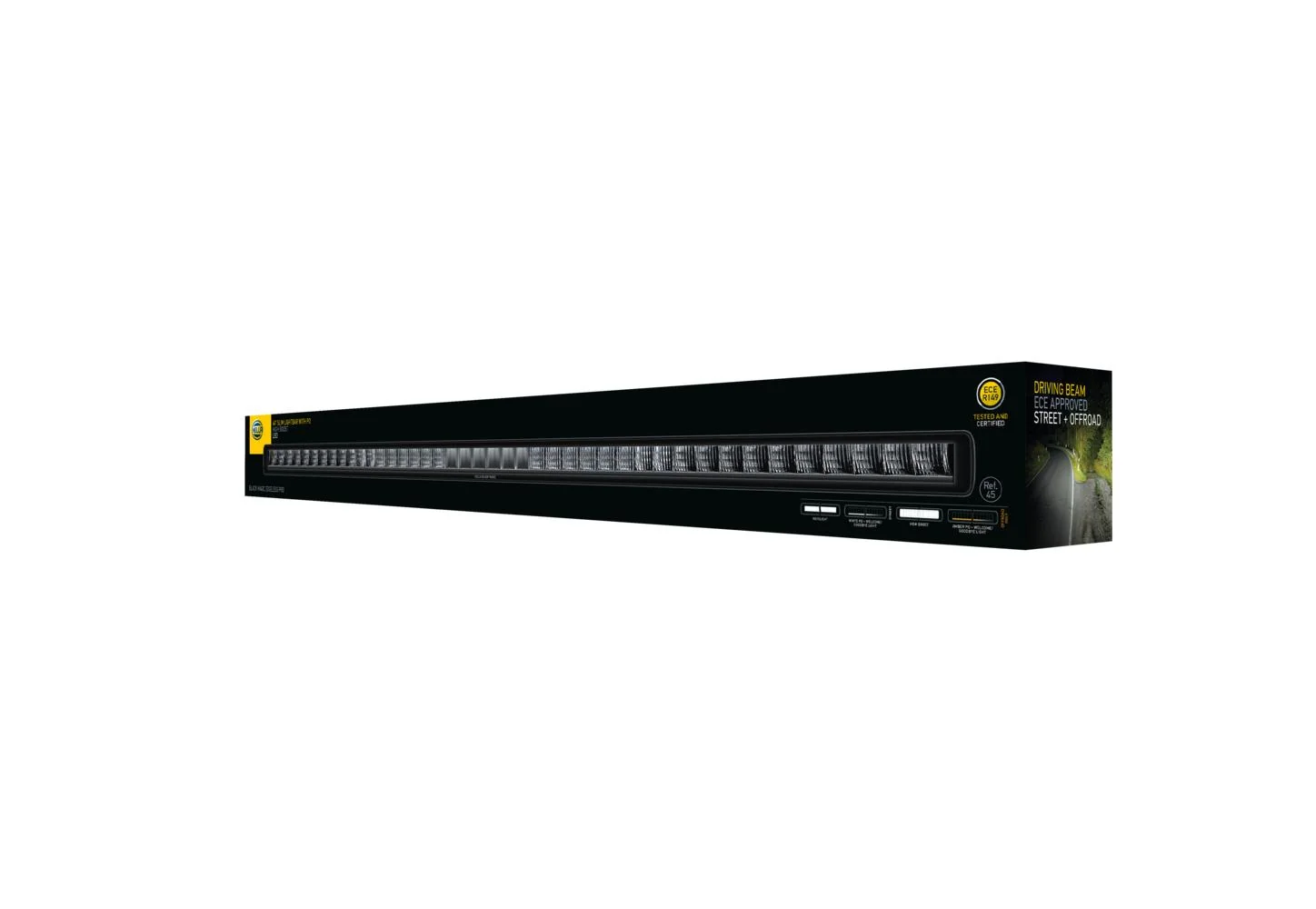 HELLA - 1FJ 358 236-021 - Lightbar, Black Magic Edgeless Pro, 12/24V, gelb (amber)/weiß, 6508lm