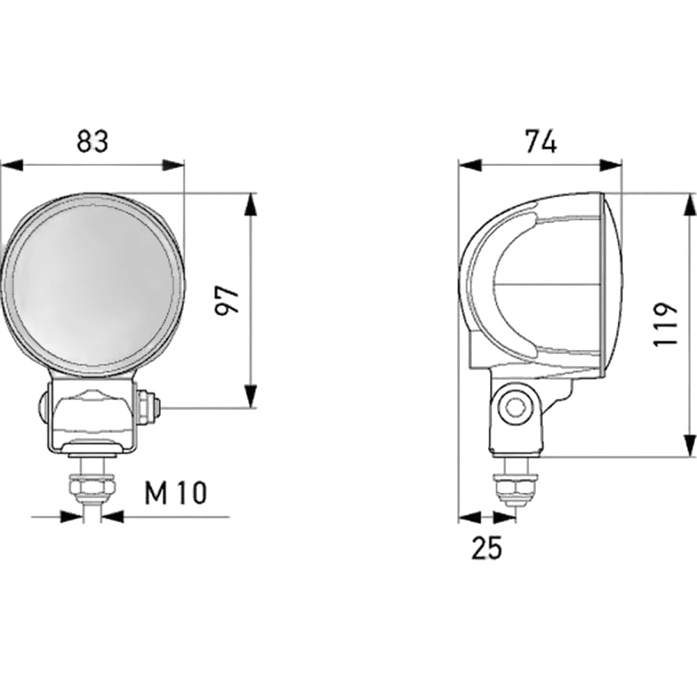 HELLA - 1G0 996 576-611 - LED-Arbeitsscheinwerfer, Modul 70 Gen. 3.2 Compact, 24/12V