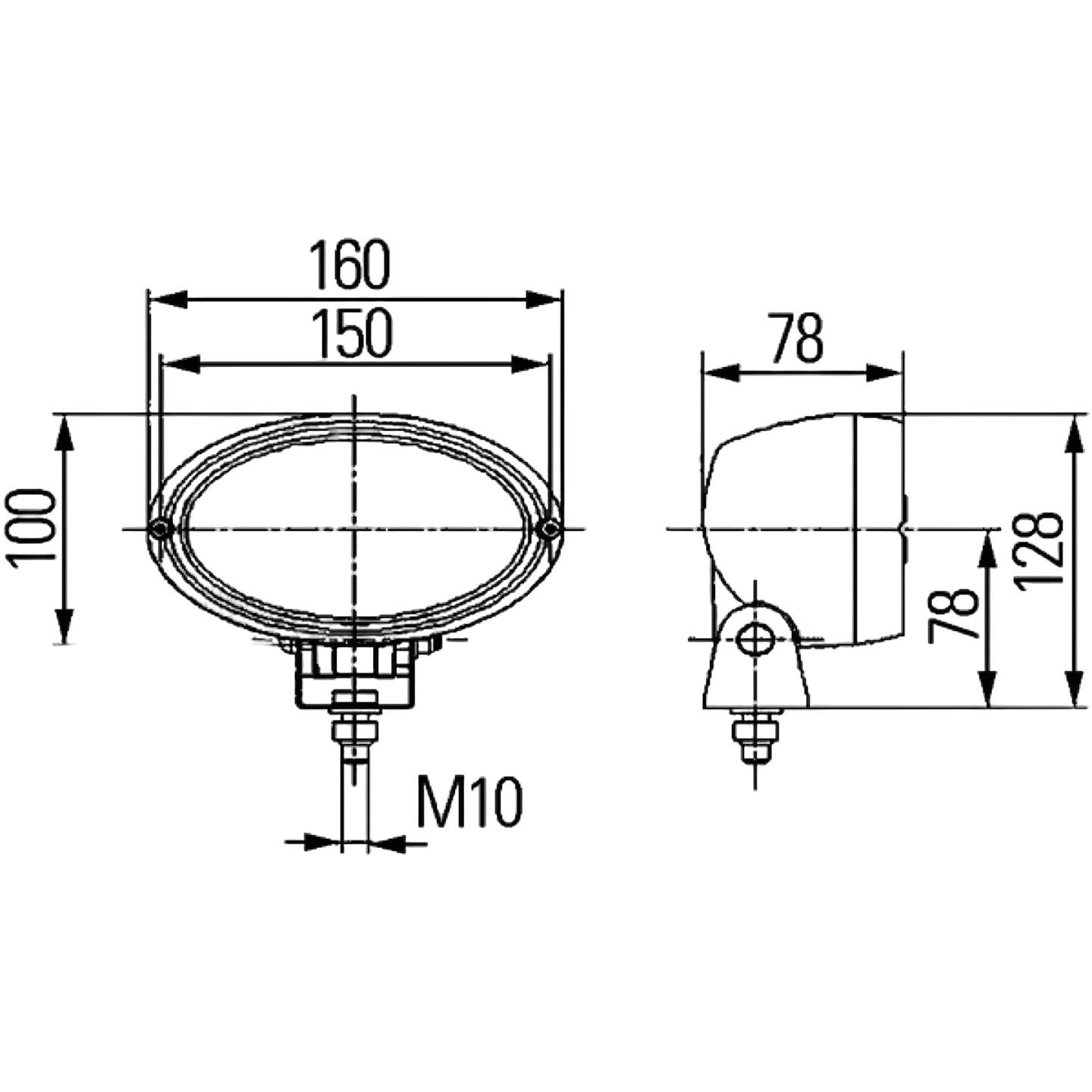 HELLA - 1GA 996 161-131 - Halogen-Arbeitsscheinwerfer, Oval 100, 12V