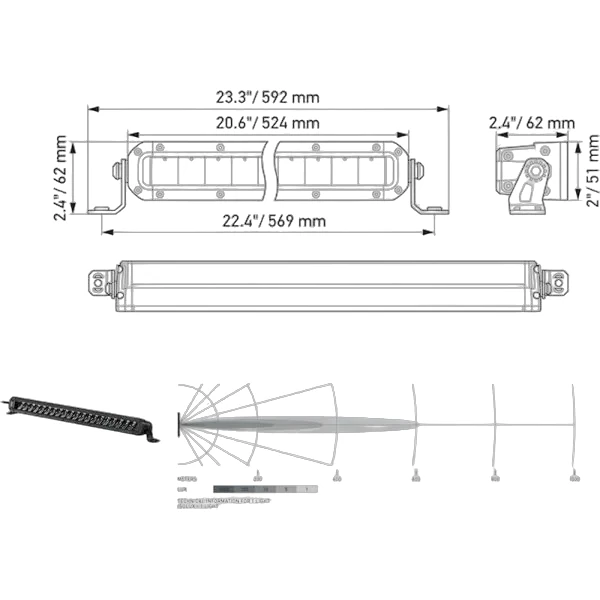 HELLA - 1GJ 358 197-301 - LED-Arbeitsscheinwerfer, Black Magic Tough Lightbar 20", 12/24V