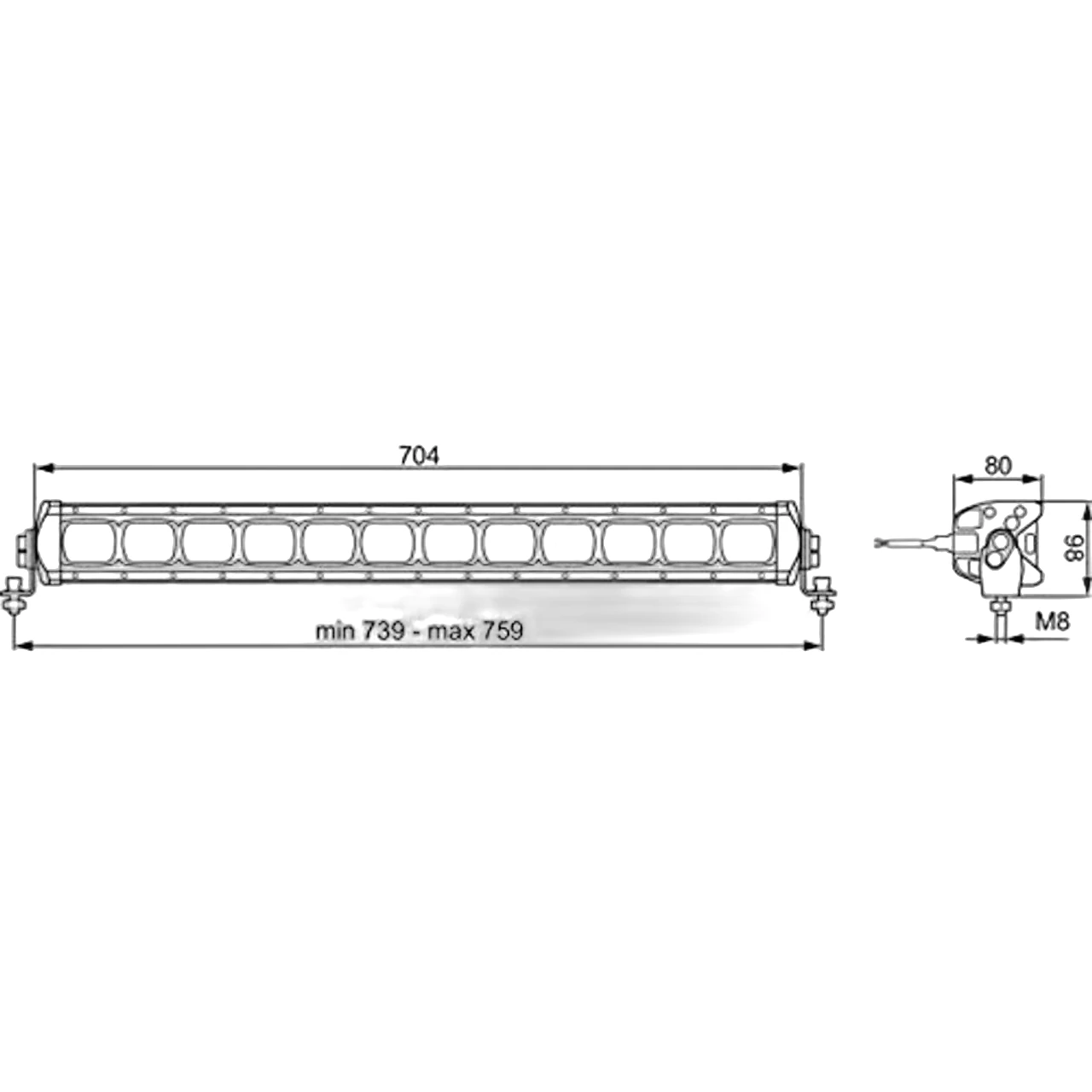 HELLA - 1GJ 360 003-002 - LED-Arbeitsscheinwerfer Lightbar LBX-720, 12/24V