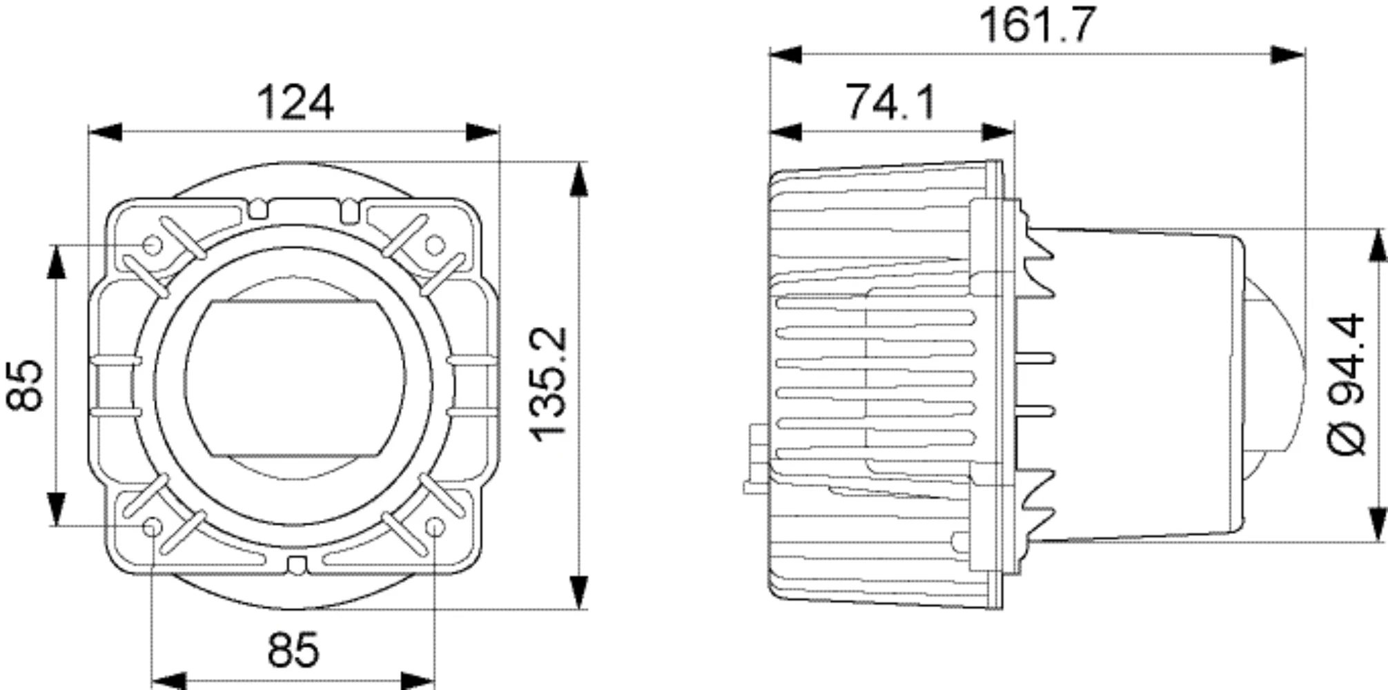 HELLA - 1LL 015 318-131 - DE/LED-Scheinwerfereinsatz, Hauptscheinwerfer, 90mm Essential L4565, 12/24V