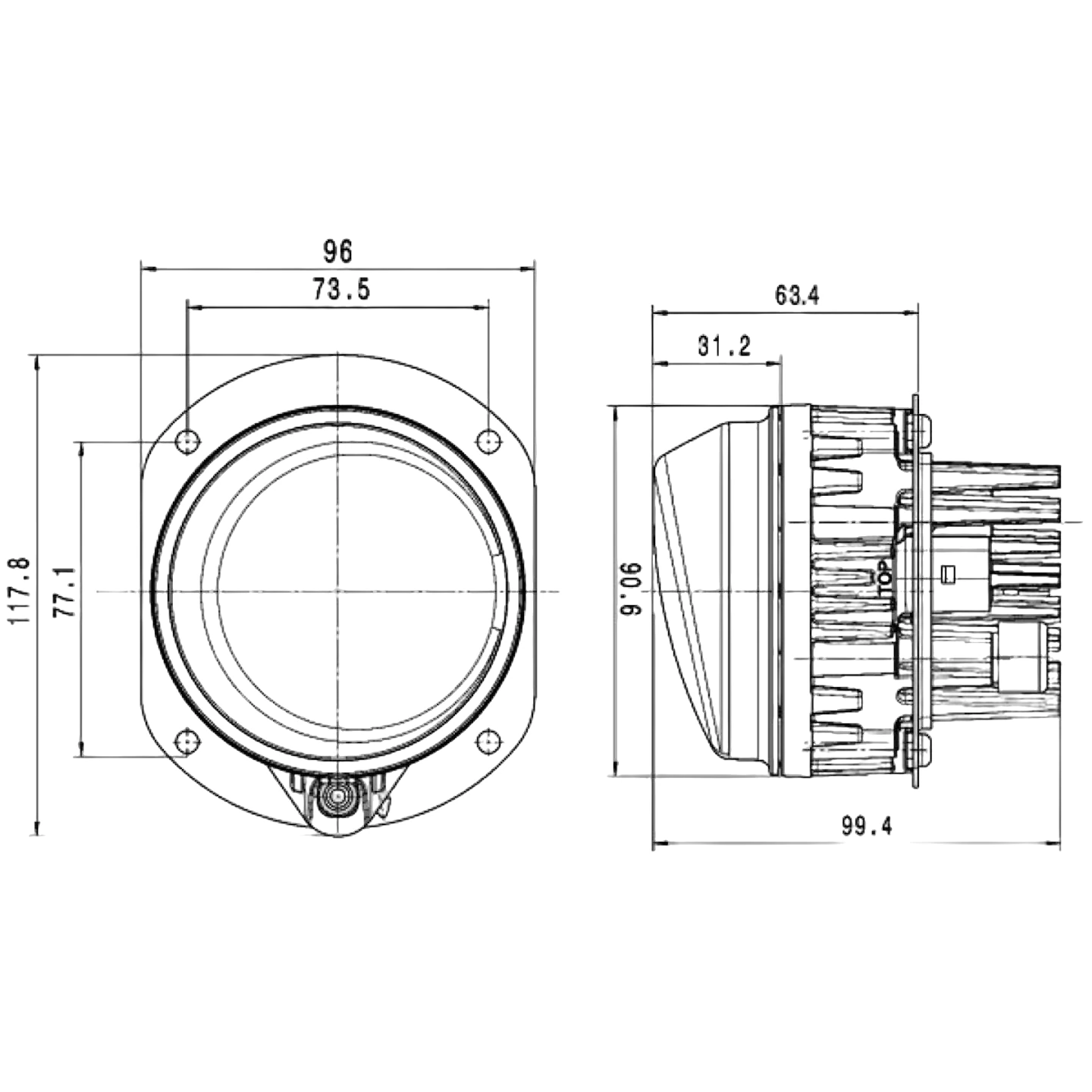HELLA - 1N0 011 988-061 - LED-Nebelscheinwerfer, 90mm Performance L4060, 24/12V – Rechts