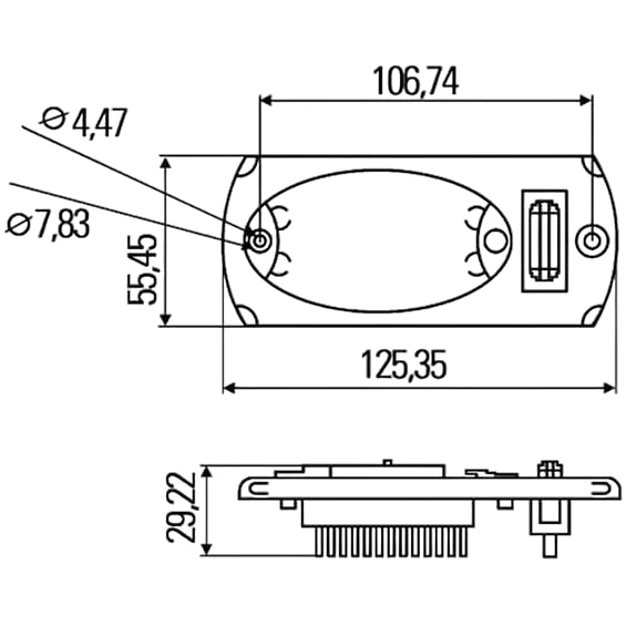 HELLA - 2JA 343 570-141 - Innenraumleuchte, Mini OvalLED, LED, 24V