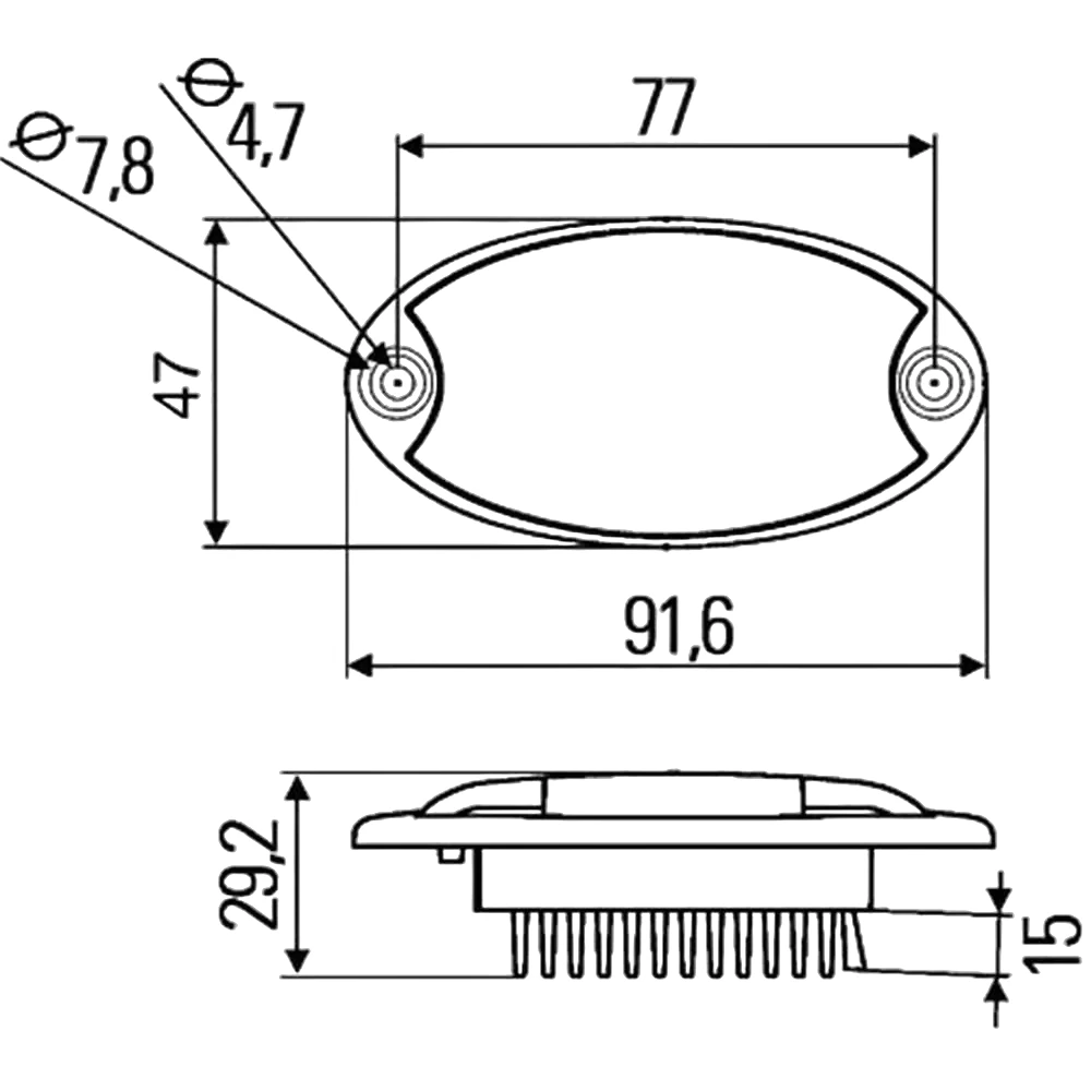 HELLA - 2JA 343 570-141 - Innenraumleuchte, Mini OvalLED, LED, 24V