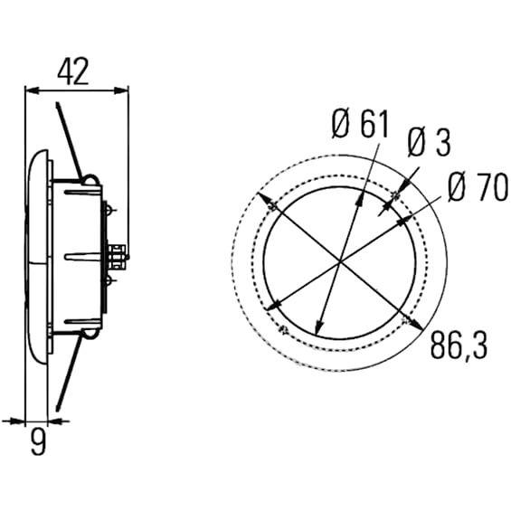 HELLA - 2JA 343 790-301 - Innenraumleuchte, SpotLED, LED, 24/12V