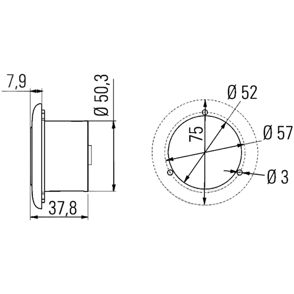 HELLA - 2JA 344 040-001 - Innenraumleuchte, SpotLED, LED, 12/24V