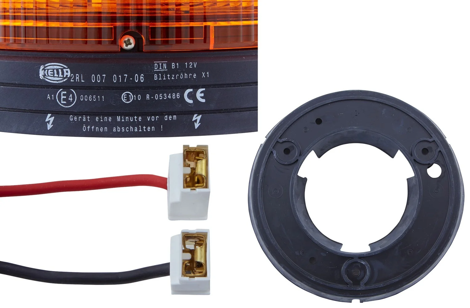 HELLA - 2RL 007 017-061 - Xenon-Rundumkennleuchte, KLX, 12V, gelb (amber)