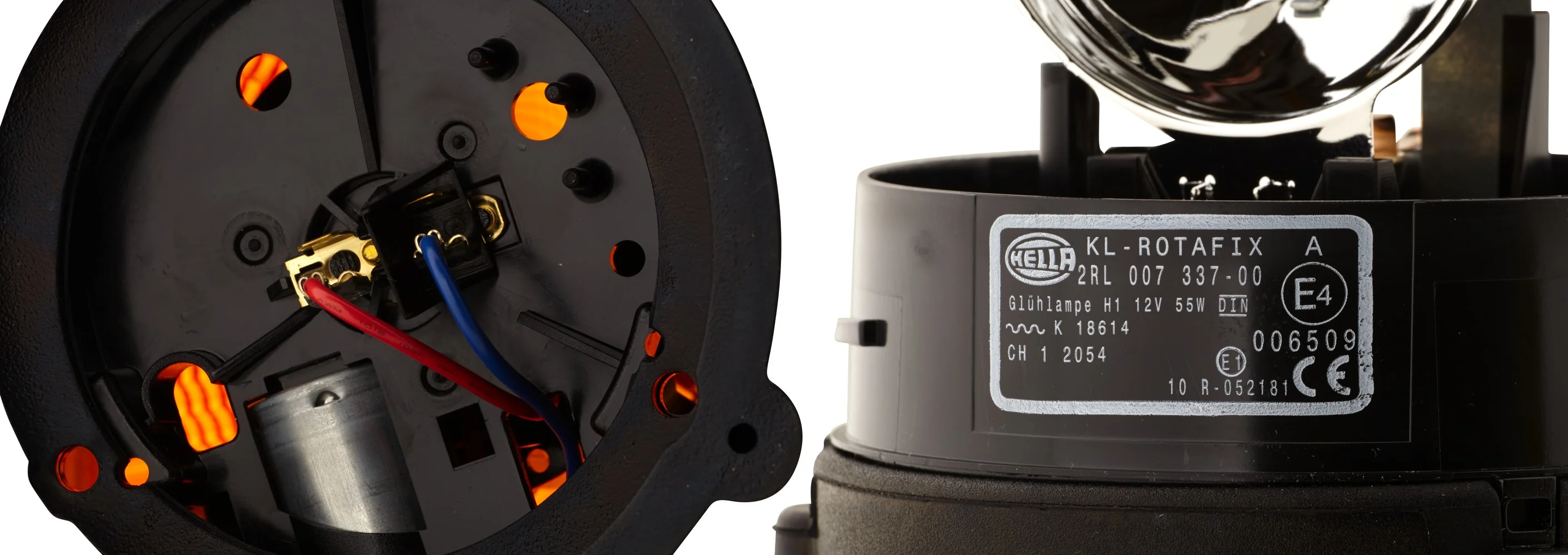 HELLA - 2RL 007 337-001 - Halogen-Rundumkennleuchte, KL Rotafix, 12V, gelb (amber)