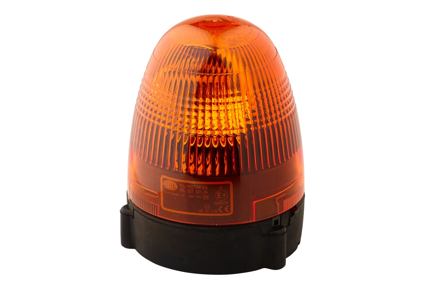 HELLA - 2RL 007 337-041 - Halogen-Rundumkennleuchte, KL Rotafix, 12/24V, gelb (amber)