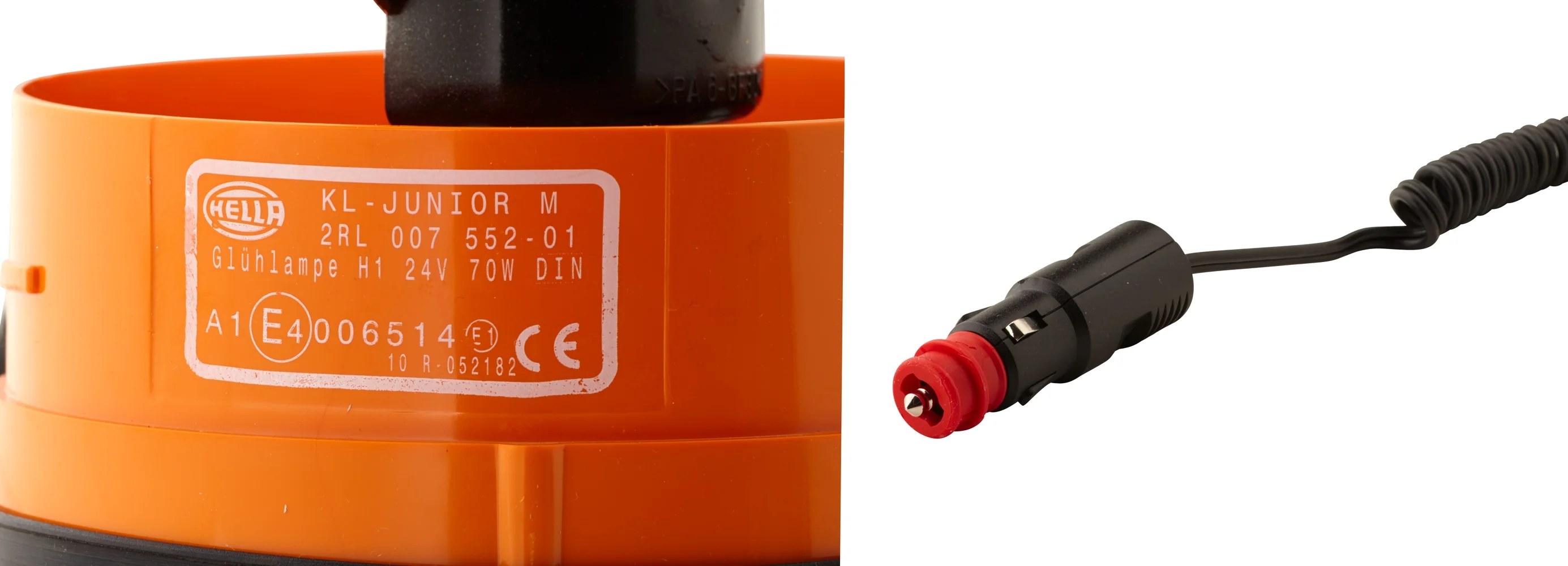 HELLA - 2RL 007 552-011 - Halogen-Rundumkennleuchte, KL Junior, 24V, gelb (amber)