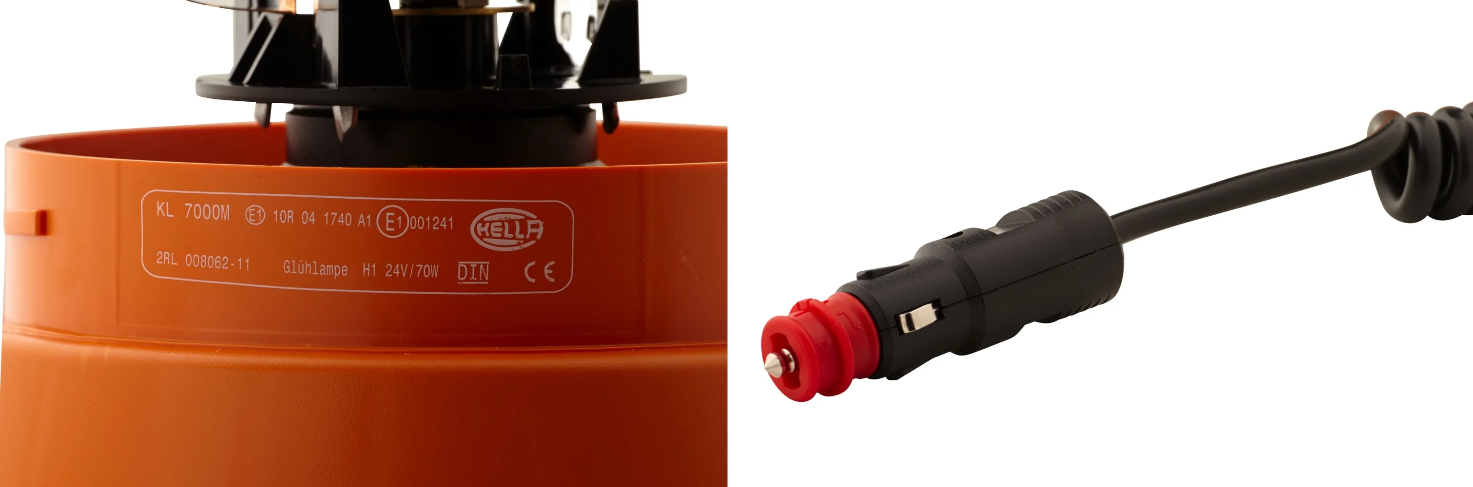 HELLA - 2RL 008 062-111 - Halogen-Rundumkennleuchte, KL 7000, 24V, gelb (amber)