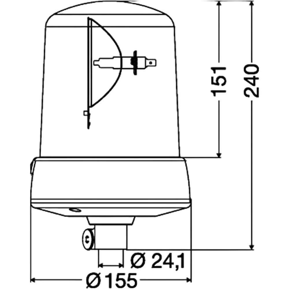 HELLA - 2RL 008 063-011 - Halogen-Rundumkennleuchte, KL 7000, 24V, blau