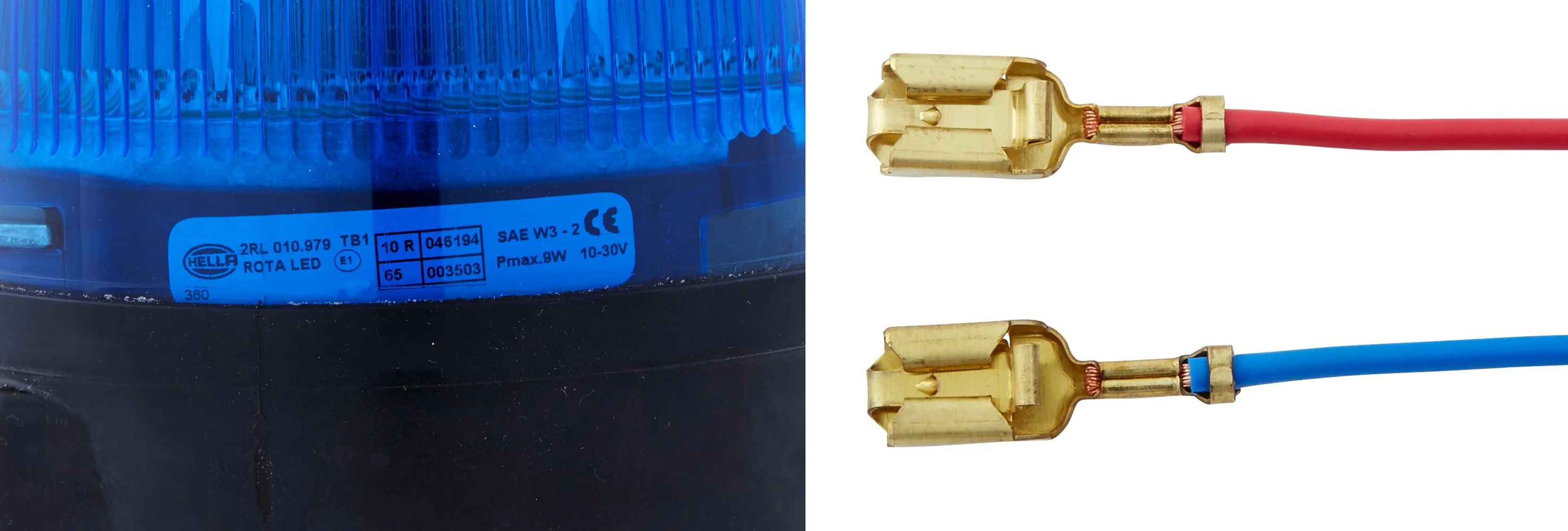 HELLA - 2RL 010 979-101 - LED-Rundumkennleuchte, RotaLED, 12/24V, blau