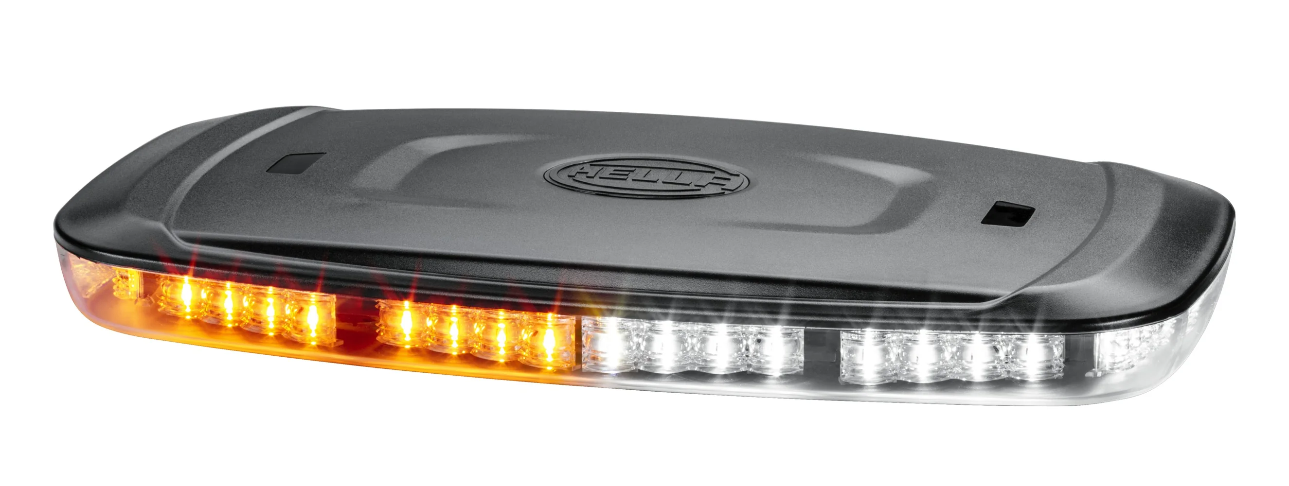 HELLA - 2RL 014 565-421 - LED-Warnleuchte, Mini Lightbar, 12/24V, gelb (amber)