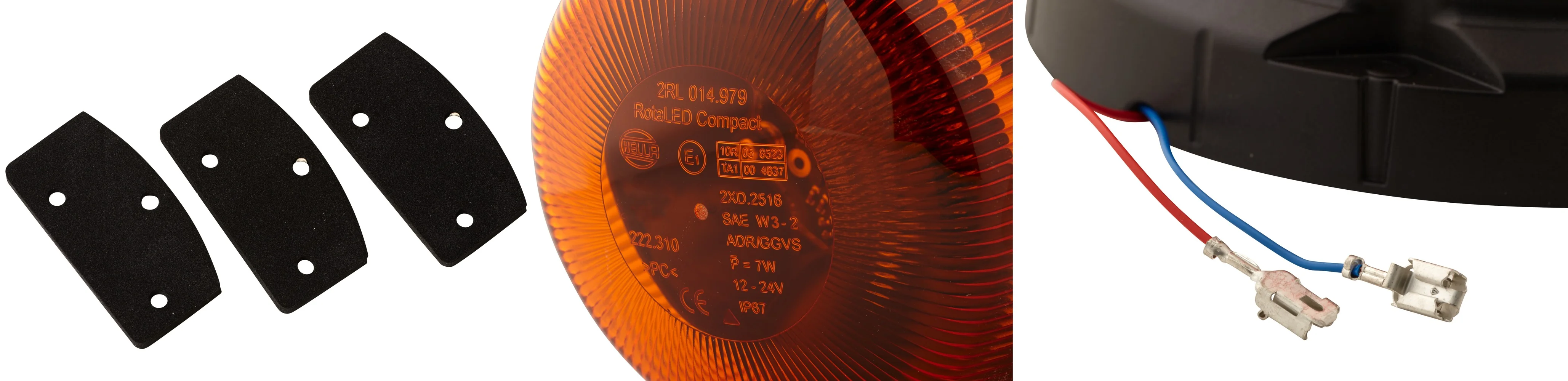 HELLA - 2RL 014 979-001 - LED-Rundumkennleuchte, RotaLED Compact, 12/24V, gelb (amber)