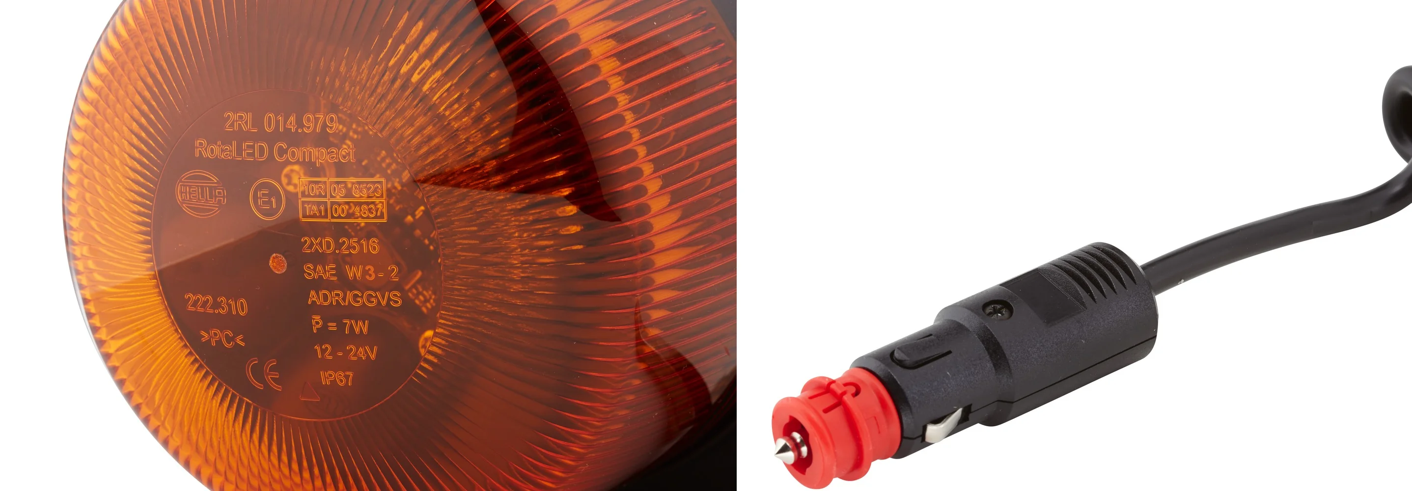 HELLA - 2RL 014 979-021 - LED-Rundumkennleuchte, RotaLED Compact, 12/24V, gelb (amber)